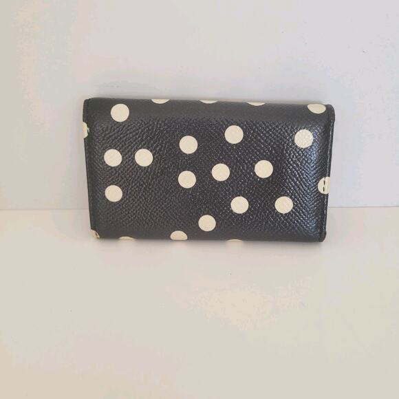 Dolce&Gabbana Leather Key Case Wallet Smalll Trifold Black White Polka Dot Box - Picture 3 of 11